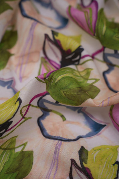 Watercolor Bloom Linen Fabric