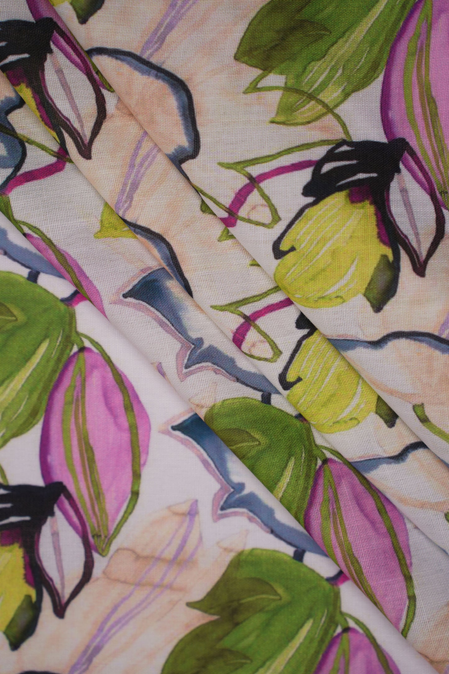 Watercolor Bloom Linen Fabric