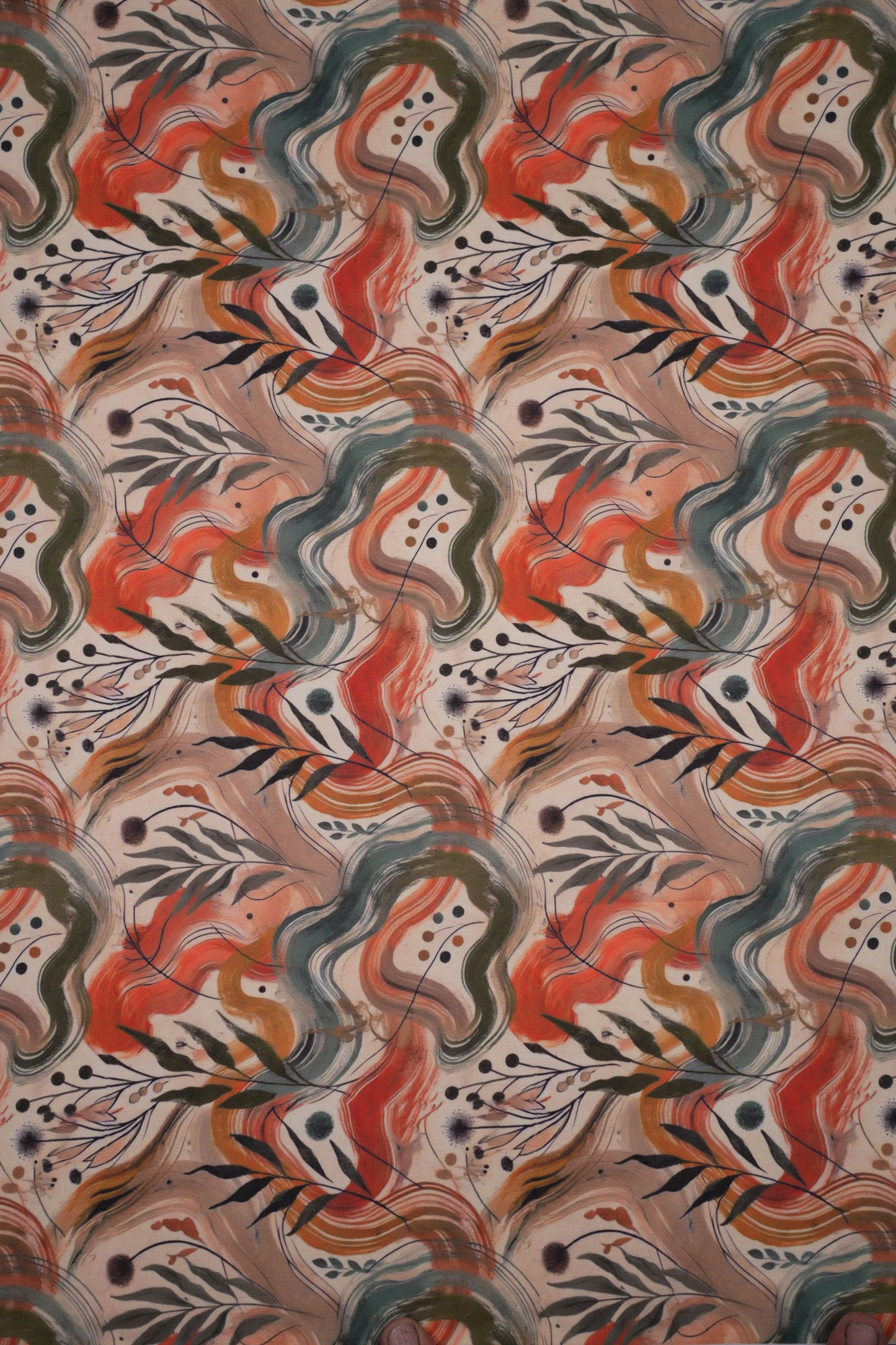 EarthTone Abstract Linen Fabric
