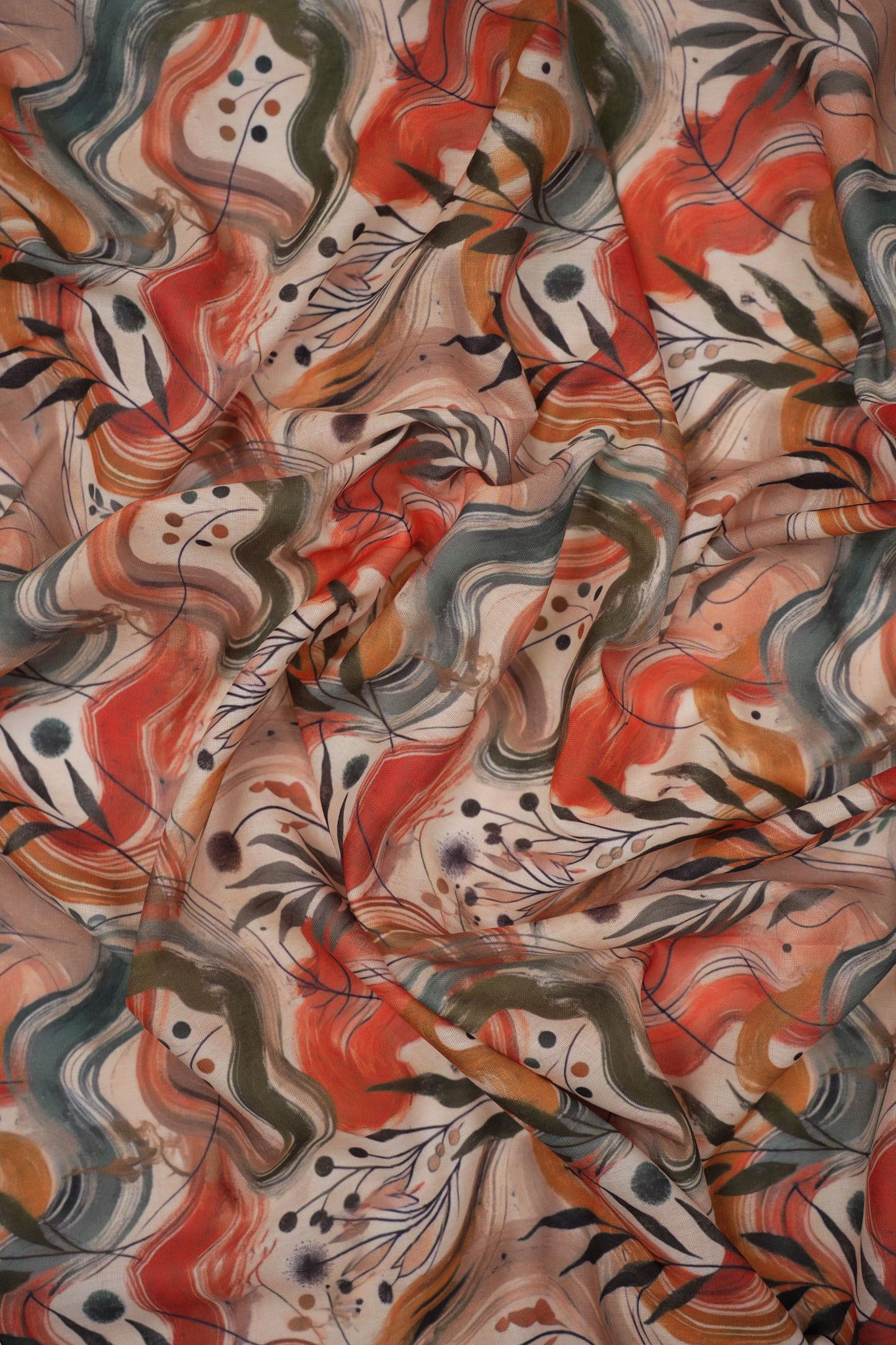 EarthTone Abstract Linen Fabric
