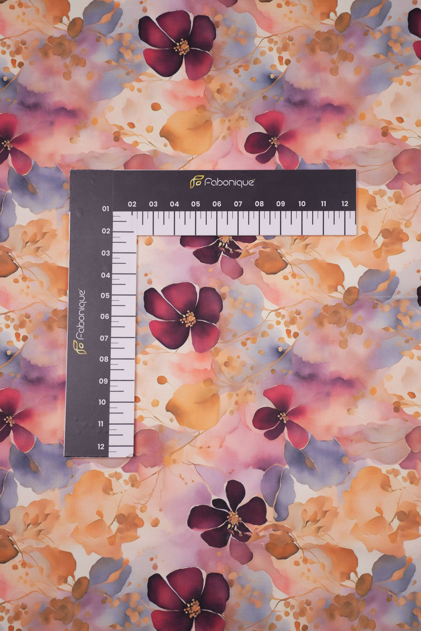 Twilight Bloom Floral Linen Fabric