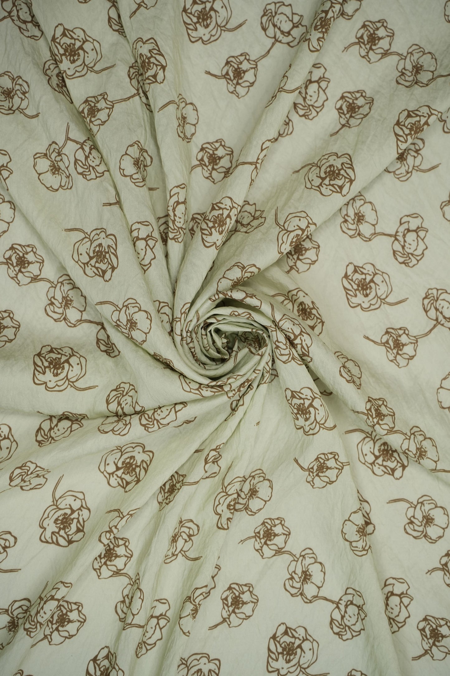 Floral Aura Golden Sketch Viscose Blend Fabric