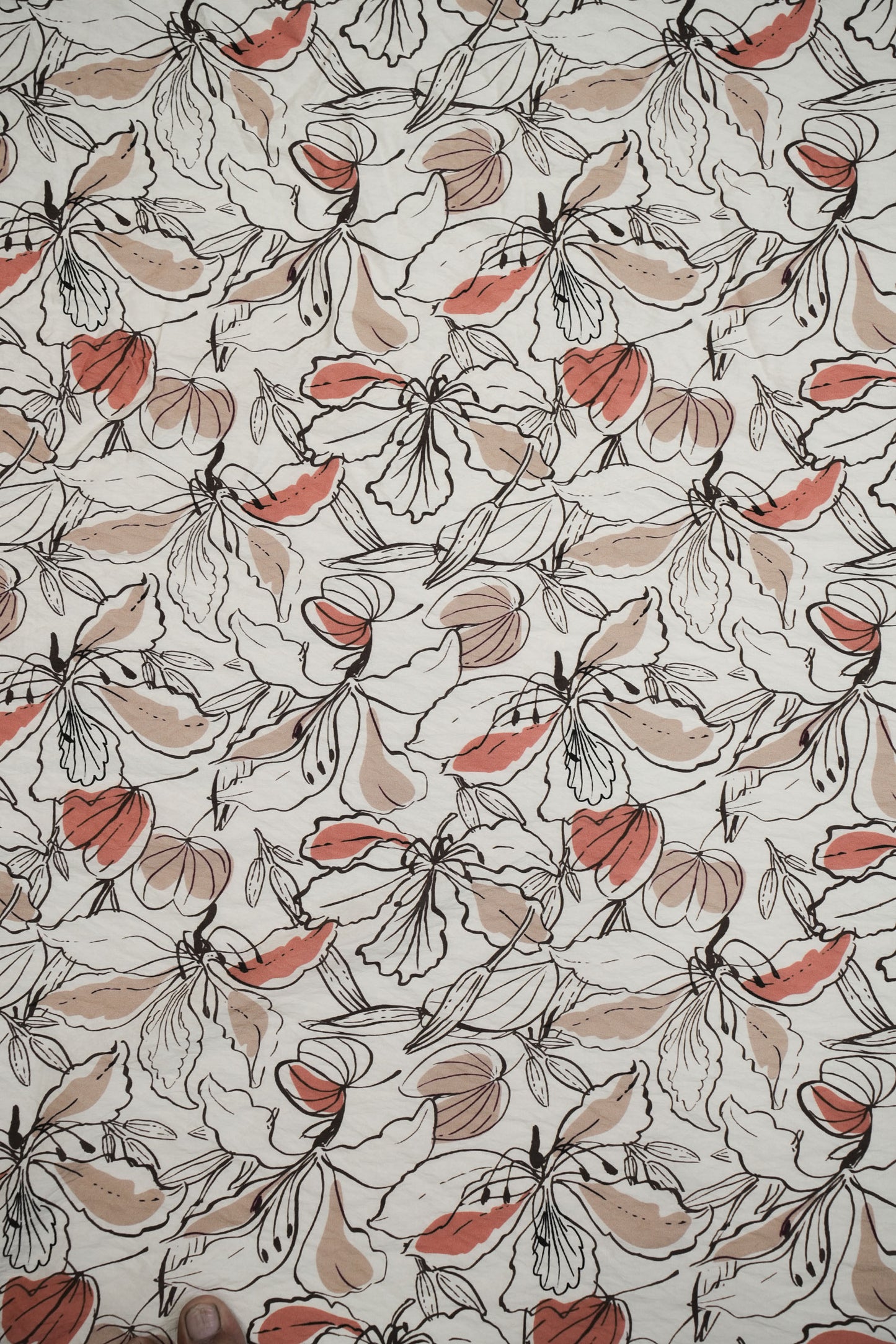Vintage Garden Viscose Nylon Printed Fabric