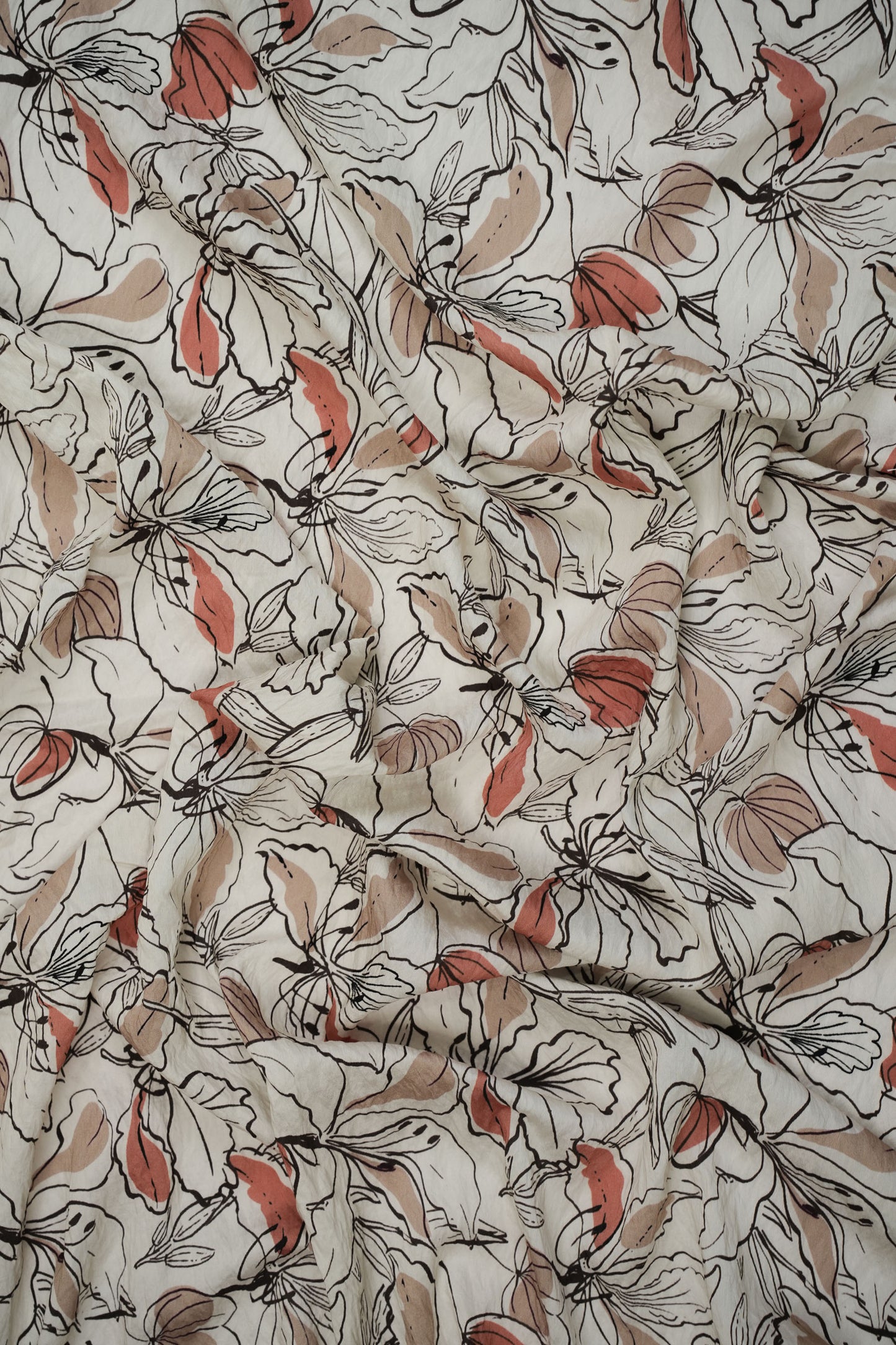 Vintage Garden Viscose Nylon Printed Fabric