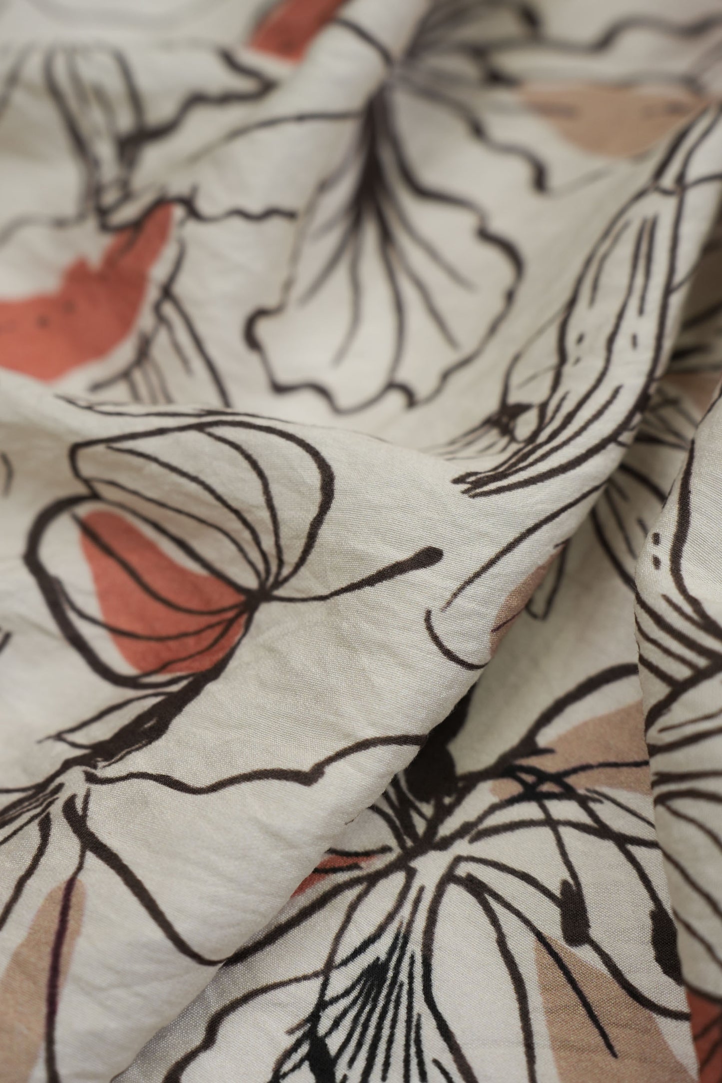 Vintage Garden Viscose Nylon Printed Fabric