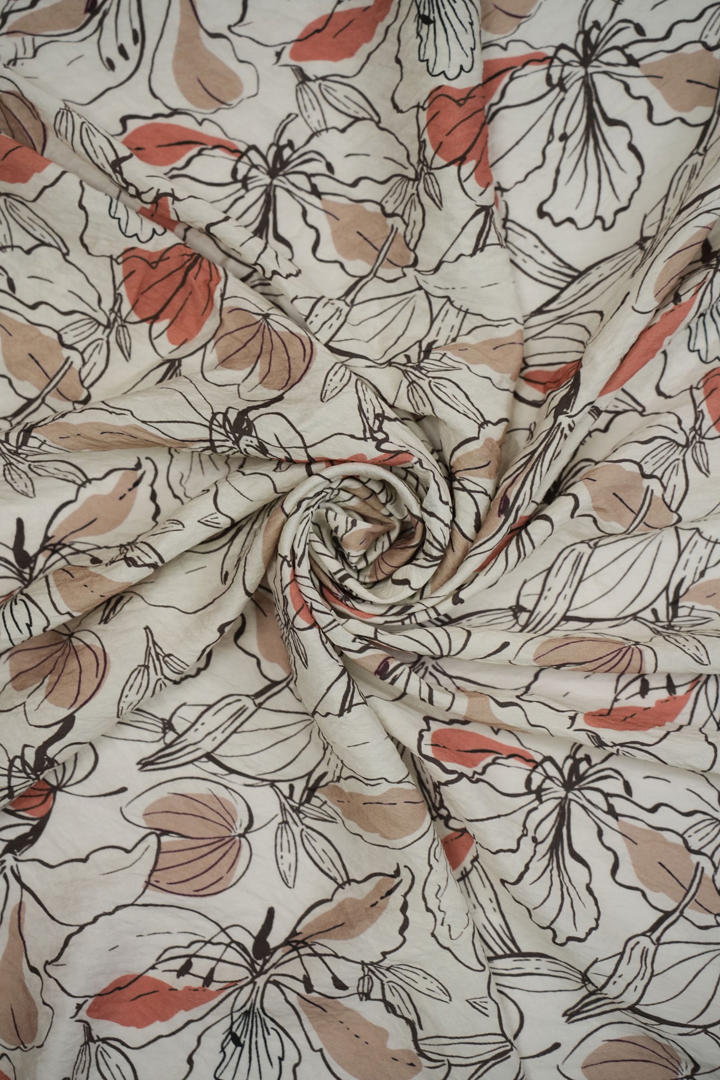 Vintage Garden Viscose Nylon Printed Fabric