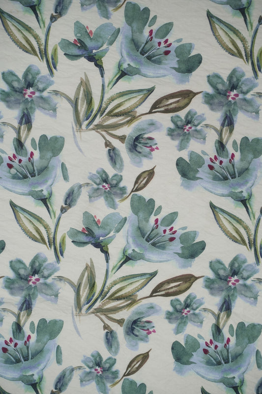 Crimson Grace Watercolor Floral Viscose Nylon Fabric