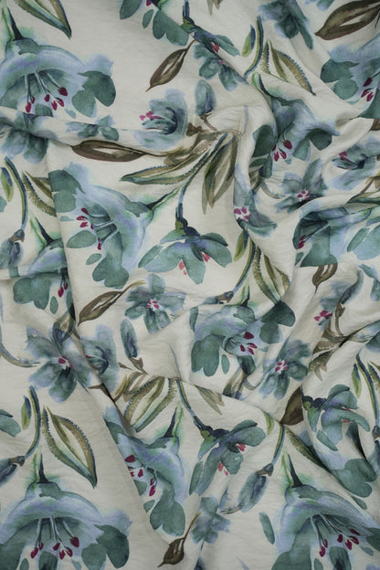 Crimson Grace Watercolor Floral Viscose Nylon Fabric
