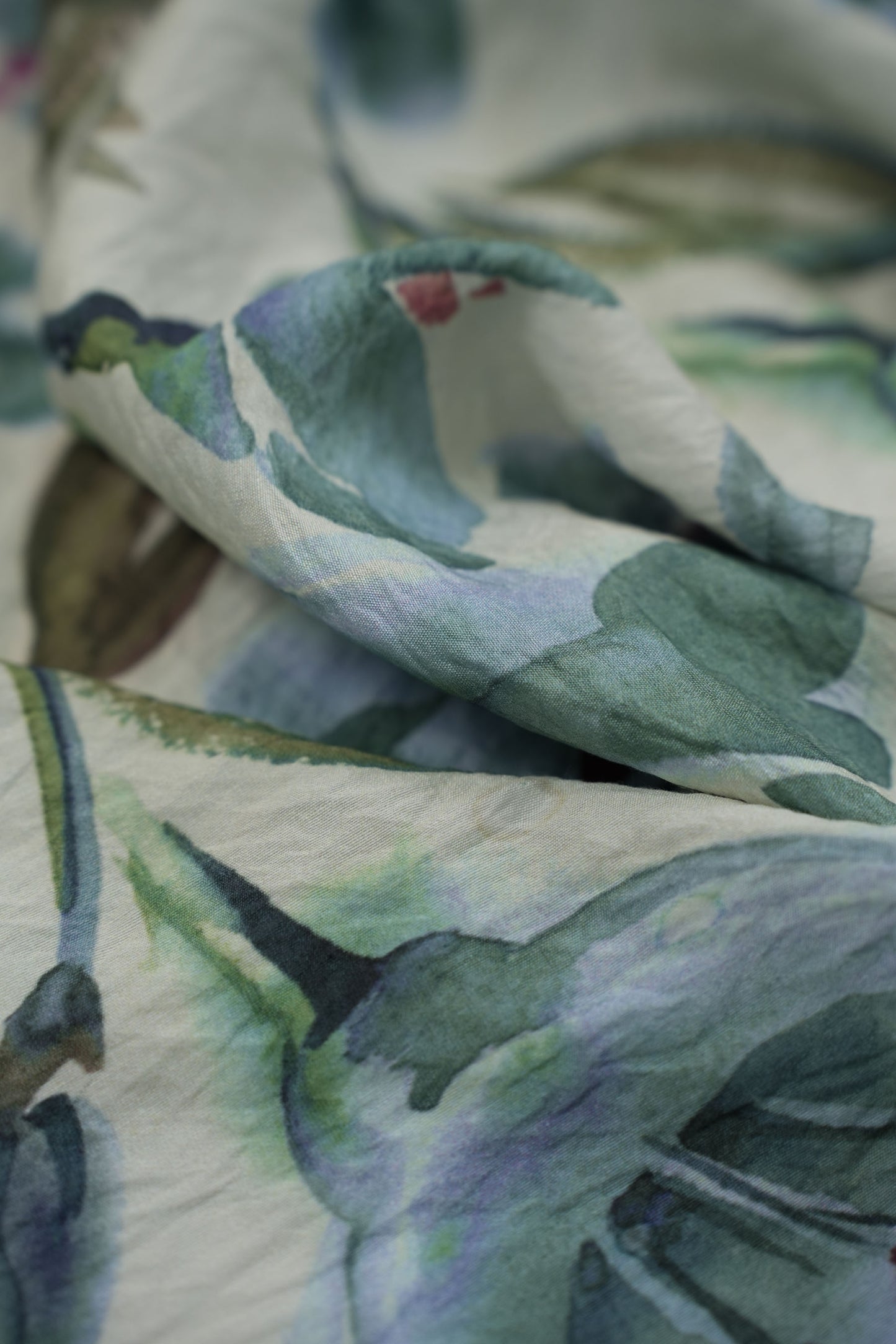 Crimson Grace Watercolor Floral Viscose Nylon Fabric