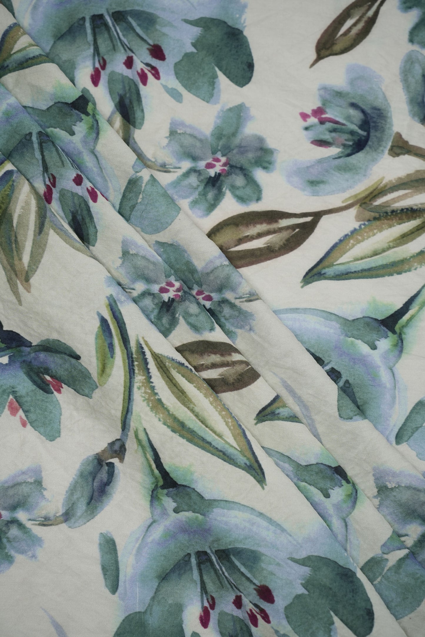 Crimson Grace Watercolor Floral Viscose Nylon Fabric