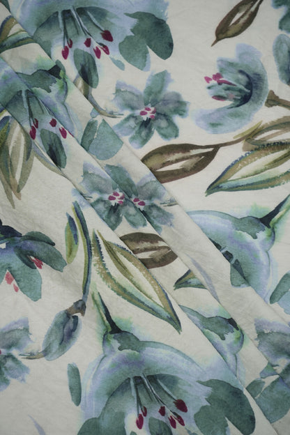 Crimson Grace Watercolor Floral Viscose Nylon Fabric