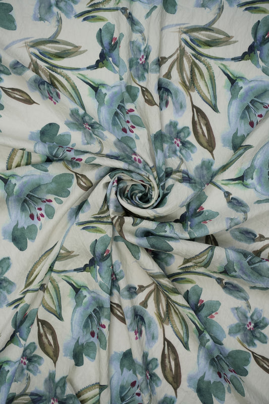 Crimson Grace Watercolor Floral Viscose Nylon Fabric