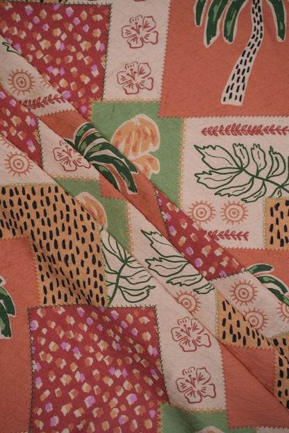 Garden Carnival Patchwork Viscose Blend Fabric