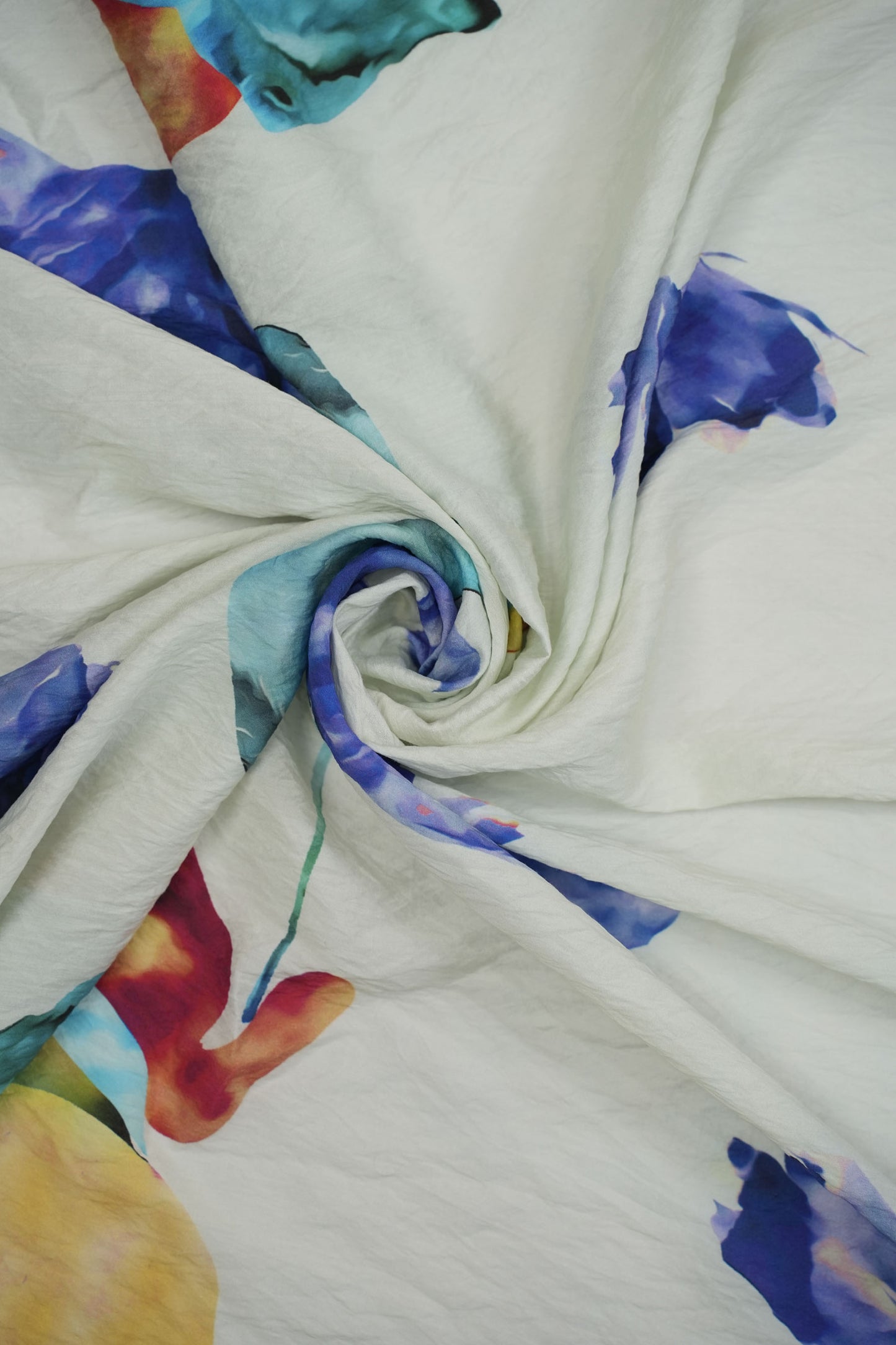 Nature’s Melody Leaf Print Viscose Blend Fabric