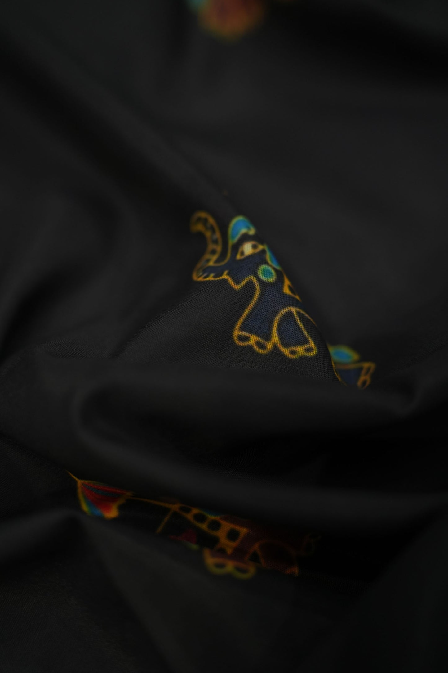 Midnight Peacock Muslin Fabric