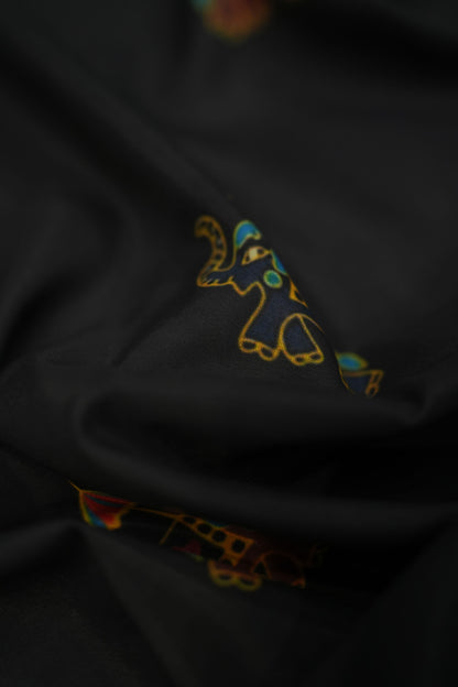 Midnight Peacock Muslin Fabric