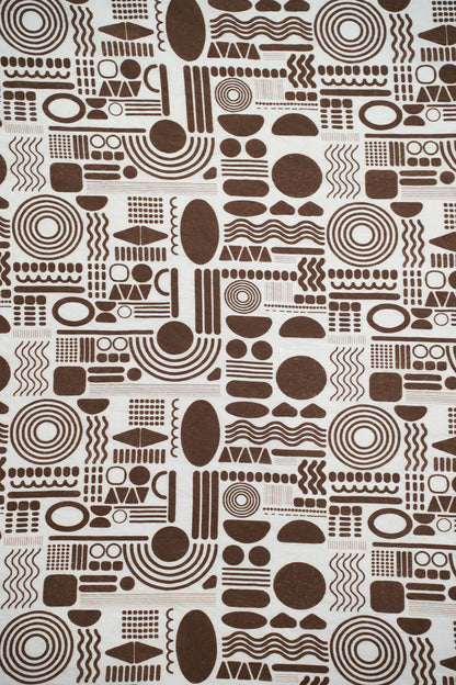 Tribal Mosaic Abstract Viscose Blend Fabric