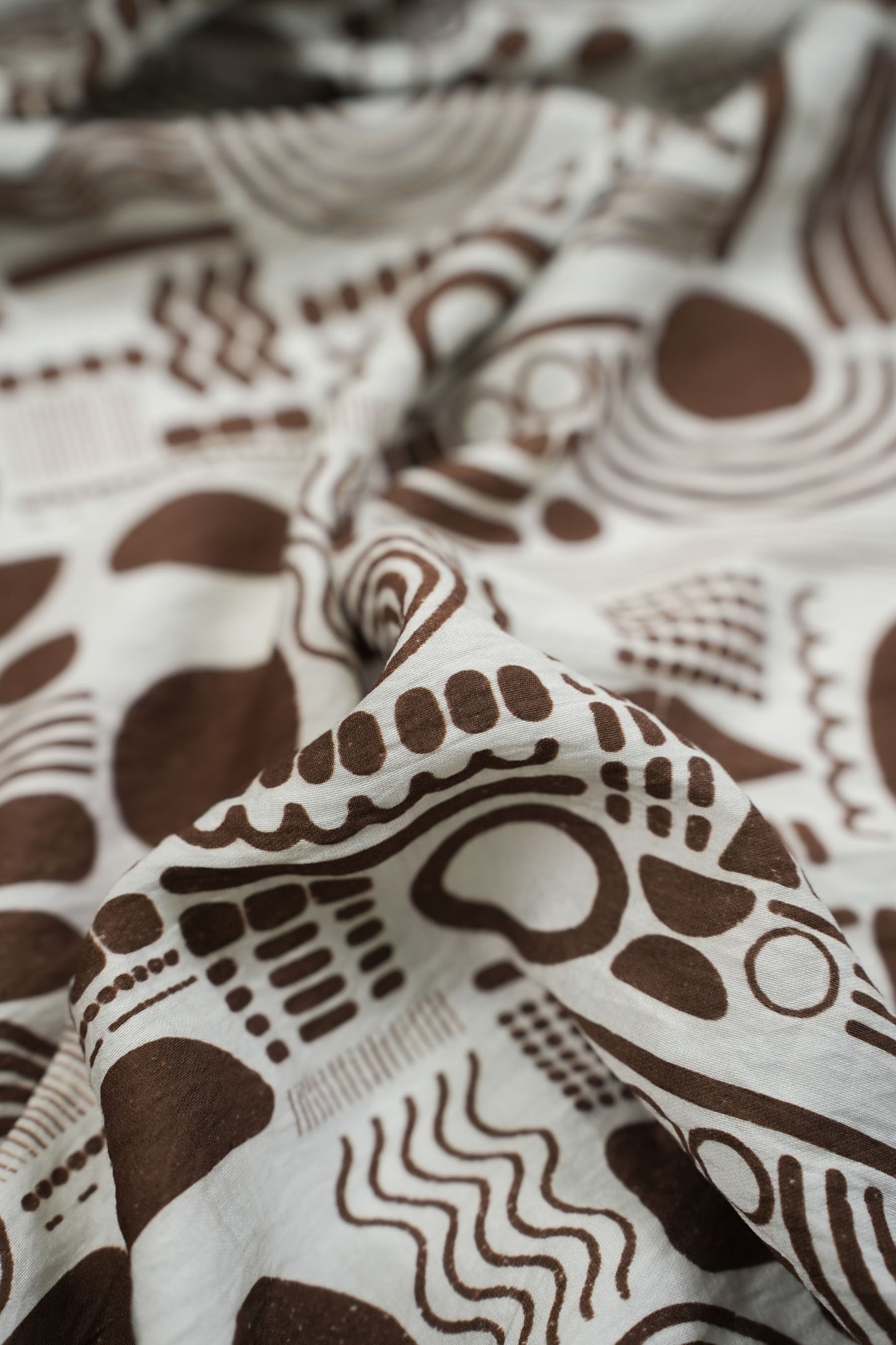 Tribal Mosaic Abstract Viscose Blend Fabric