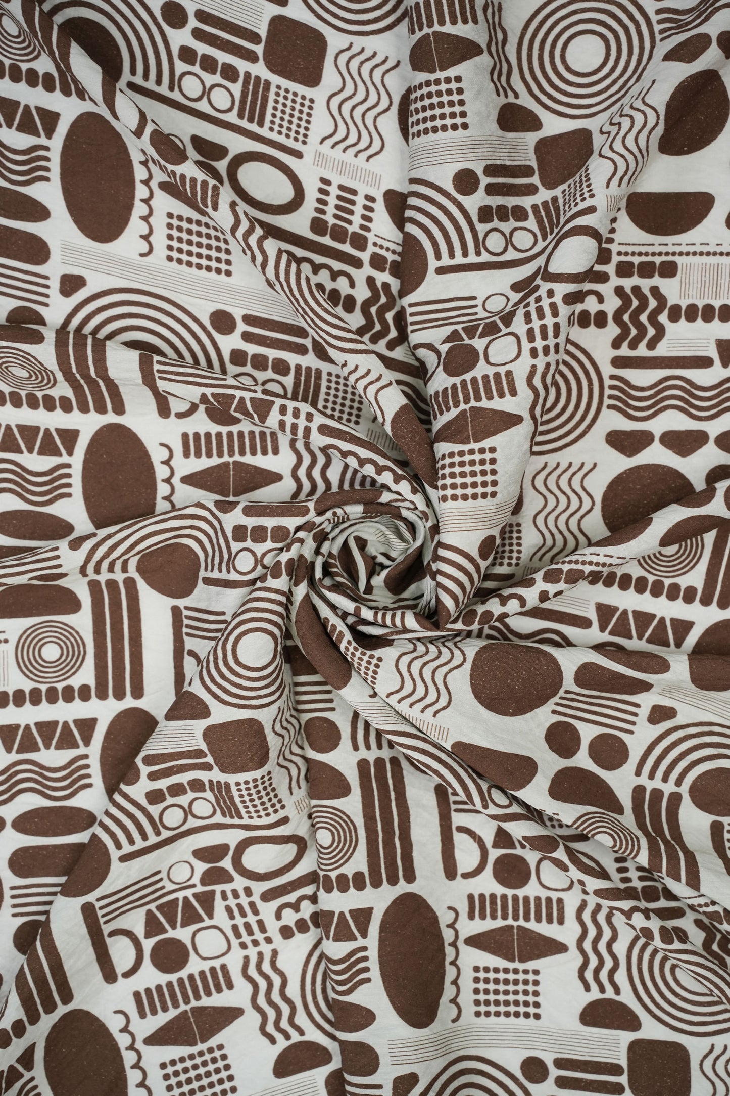Tribal Mosaic Abstract Viscose Blend Fabric