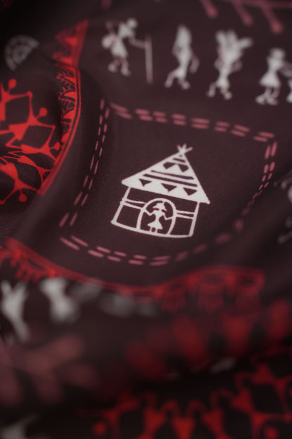 Rustic Warli Muslin Fabric