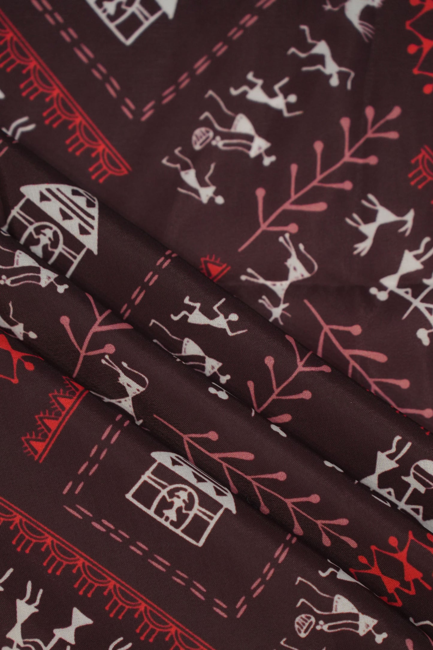 Rustic Warli Muslin Fabric