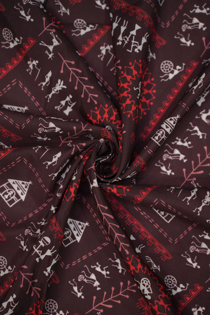 Rustic Warli Muslin Fabric
