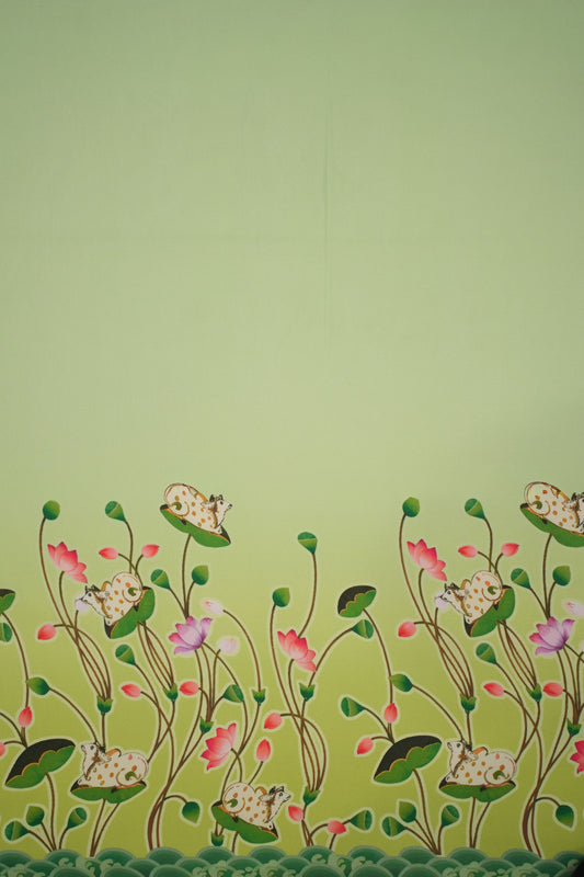 Pastel Lotus Cow Muslin Fabric