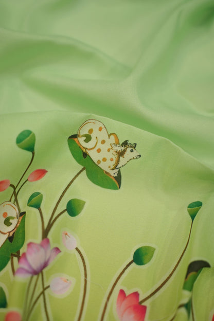 Pastel Lotus Cow Muslin Fabric