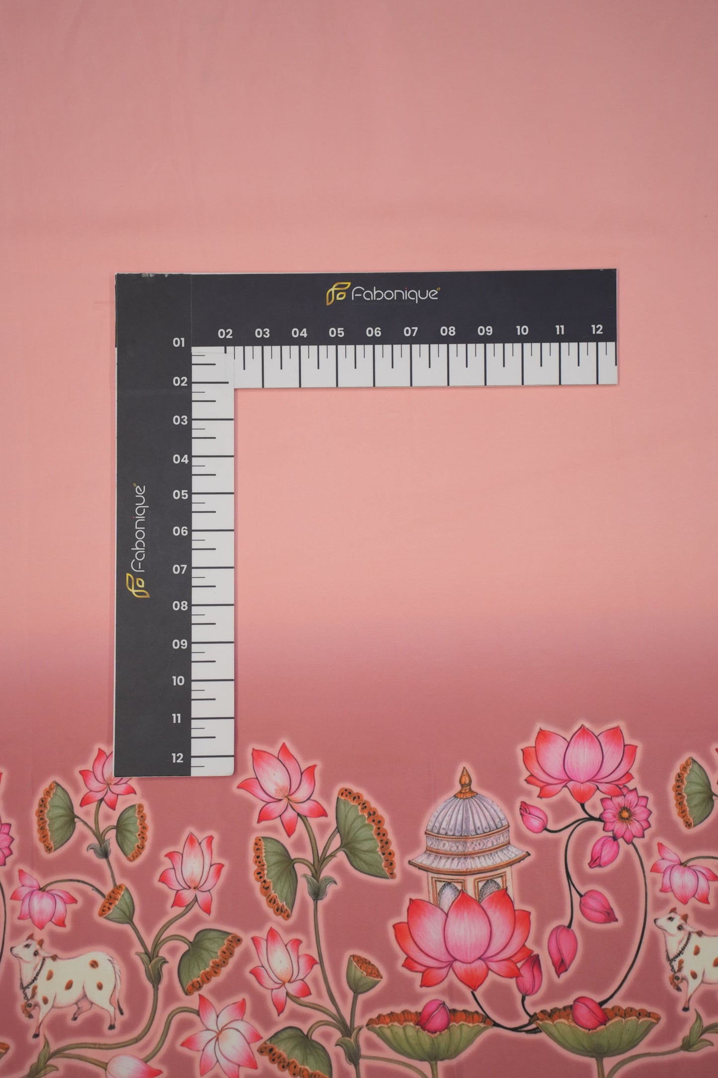 Divine Lotus Cowscape Muslin Fabric