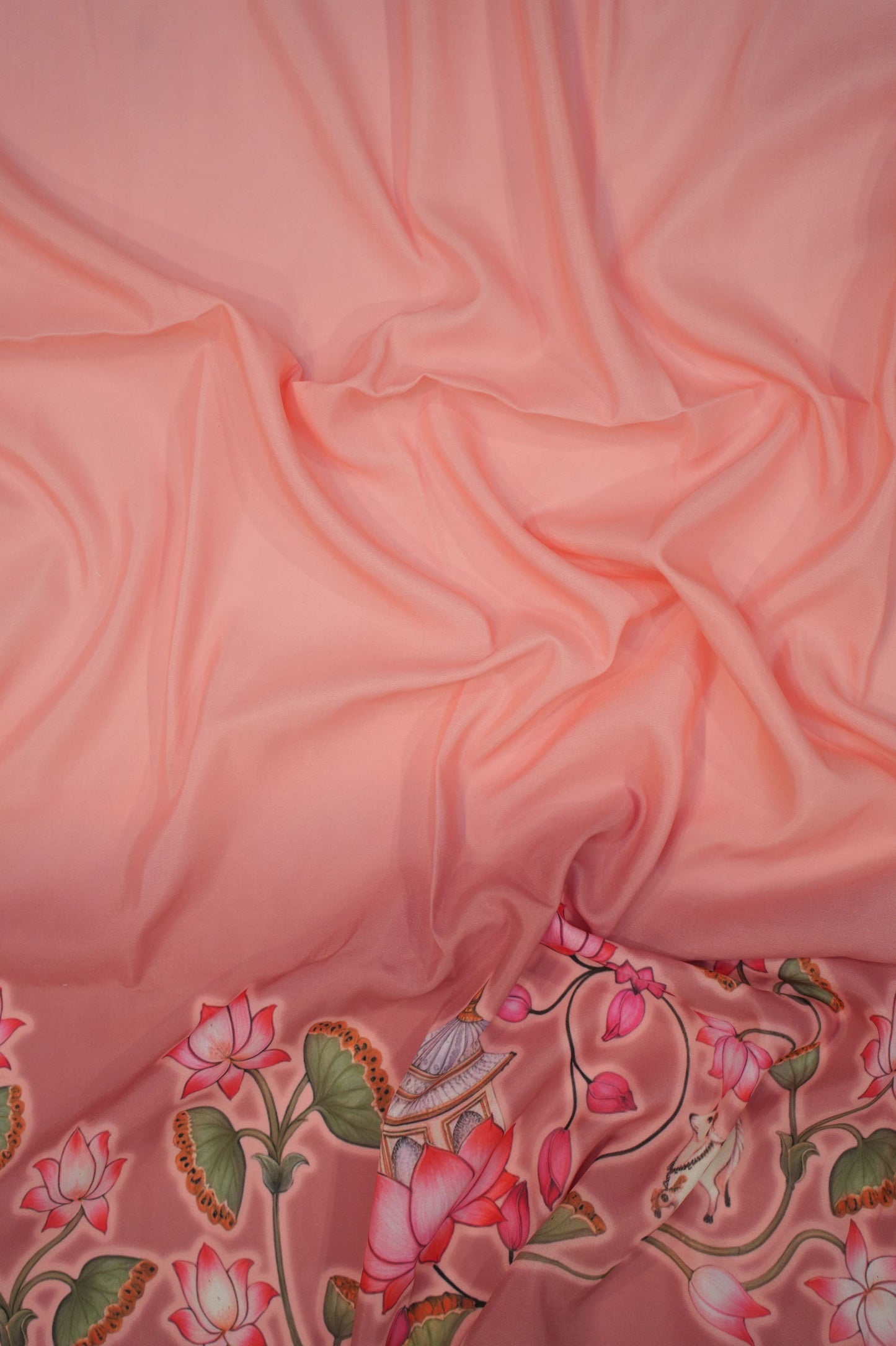 Divine Lotus Cowscape Muslin Fabric