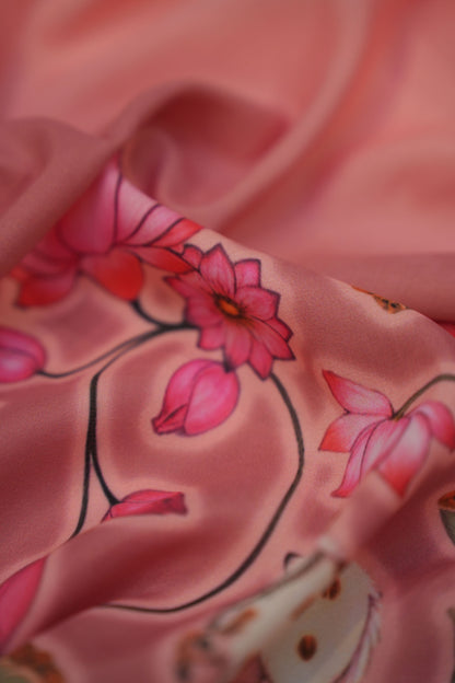 Divine Lotus Cowscape Muslin Fabric