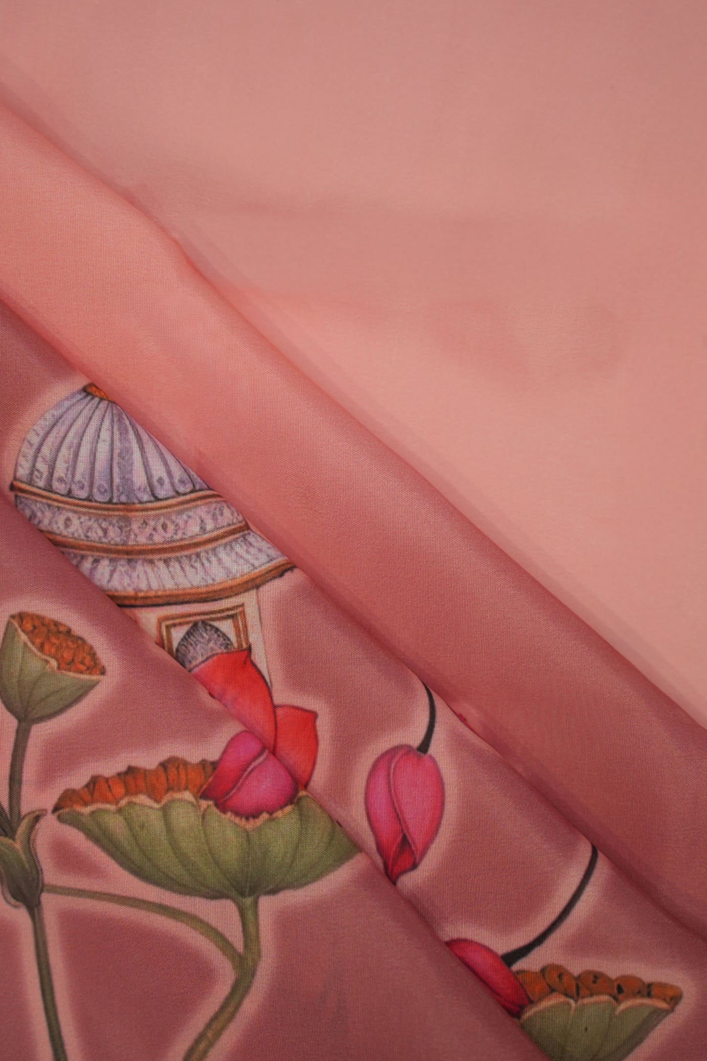 Divine Lotus Cowscape Muslin Fabric