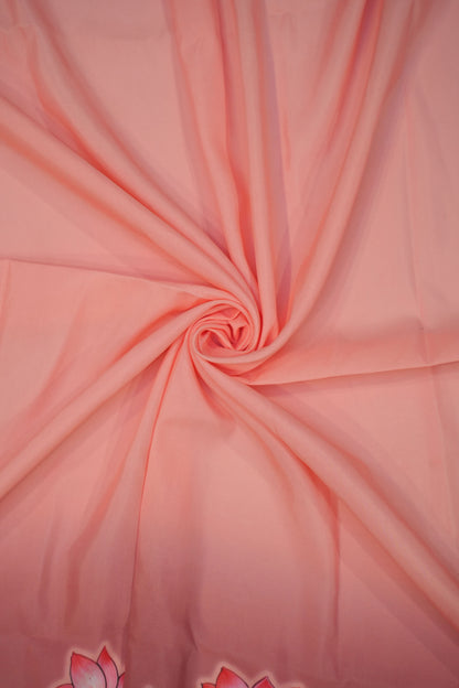 Divine Lotus Cowscape Muslin Fabric