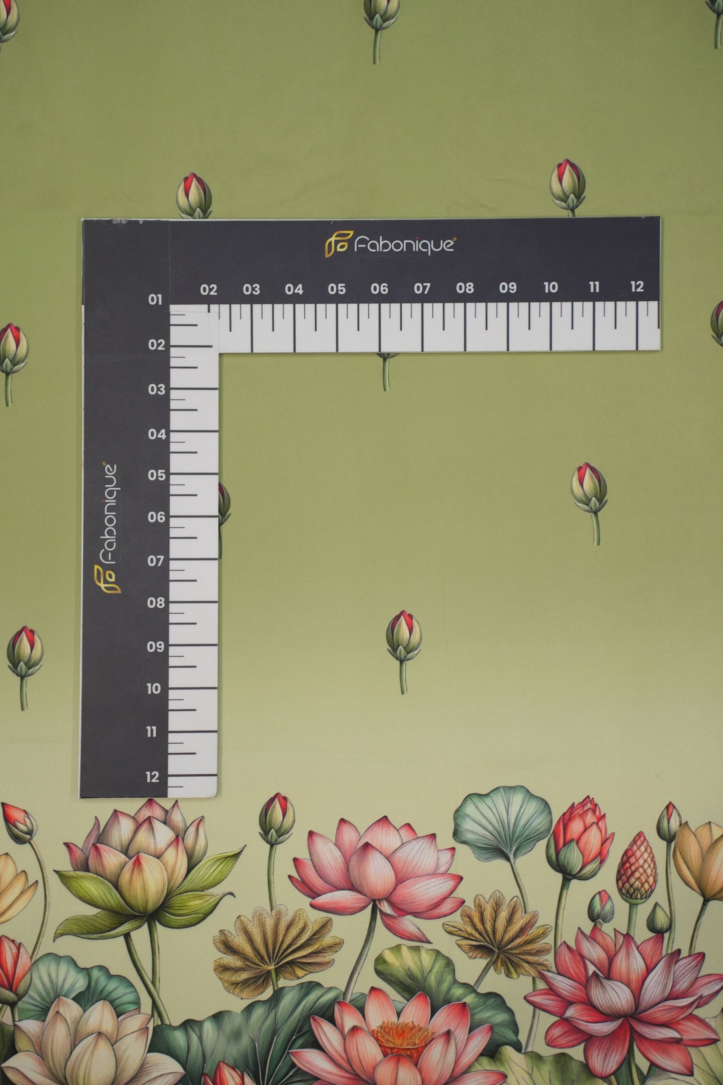 Sage Lotus Bloom Muslin Fabric