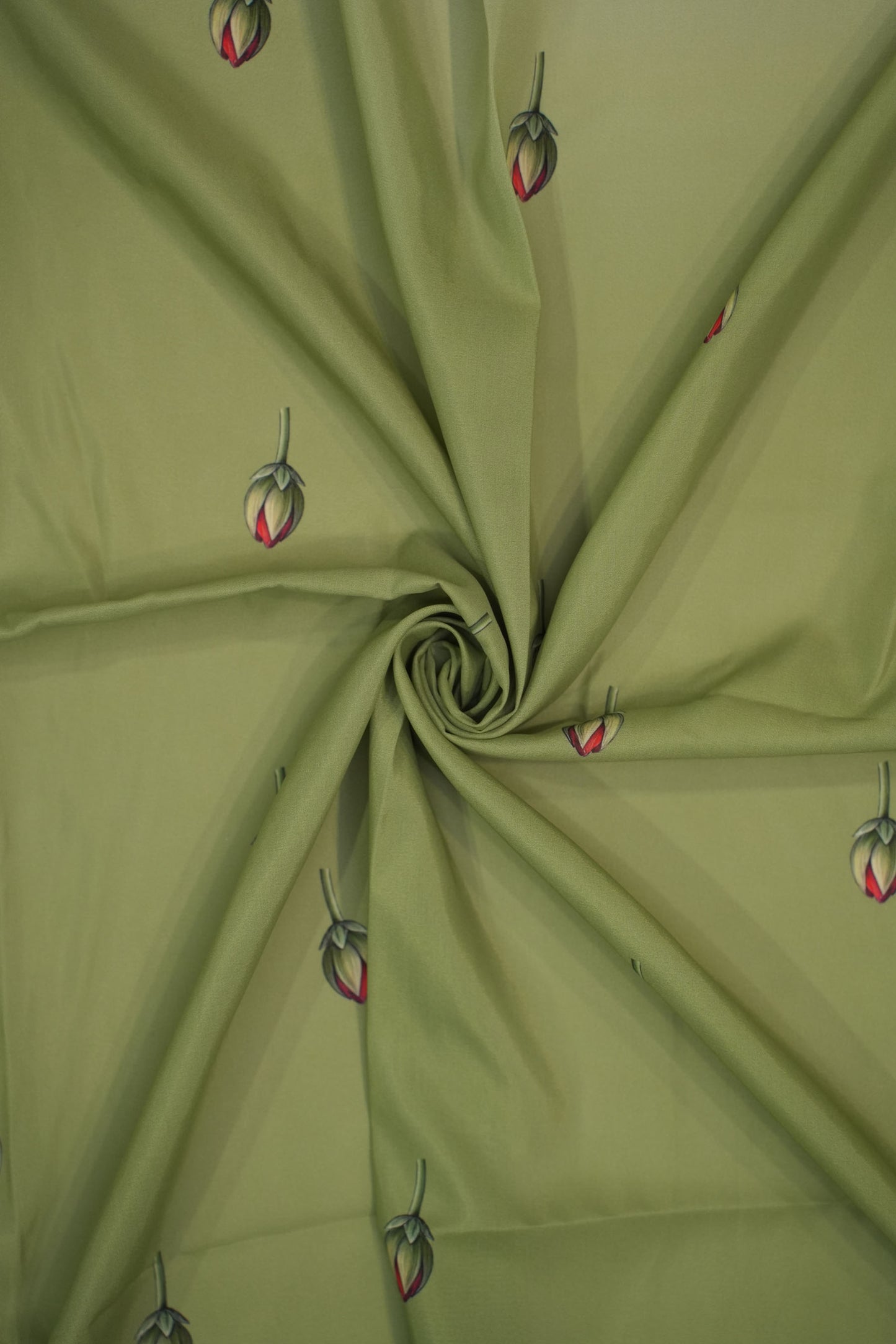 Sage Lotus Bloom Muslin Fabric