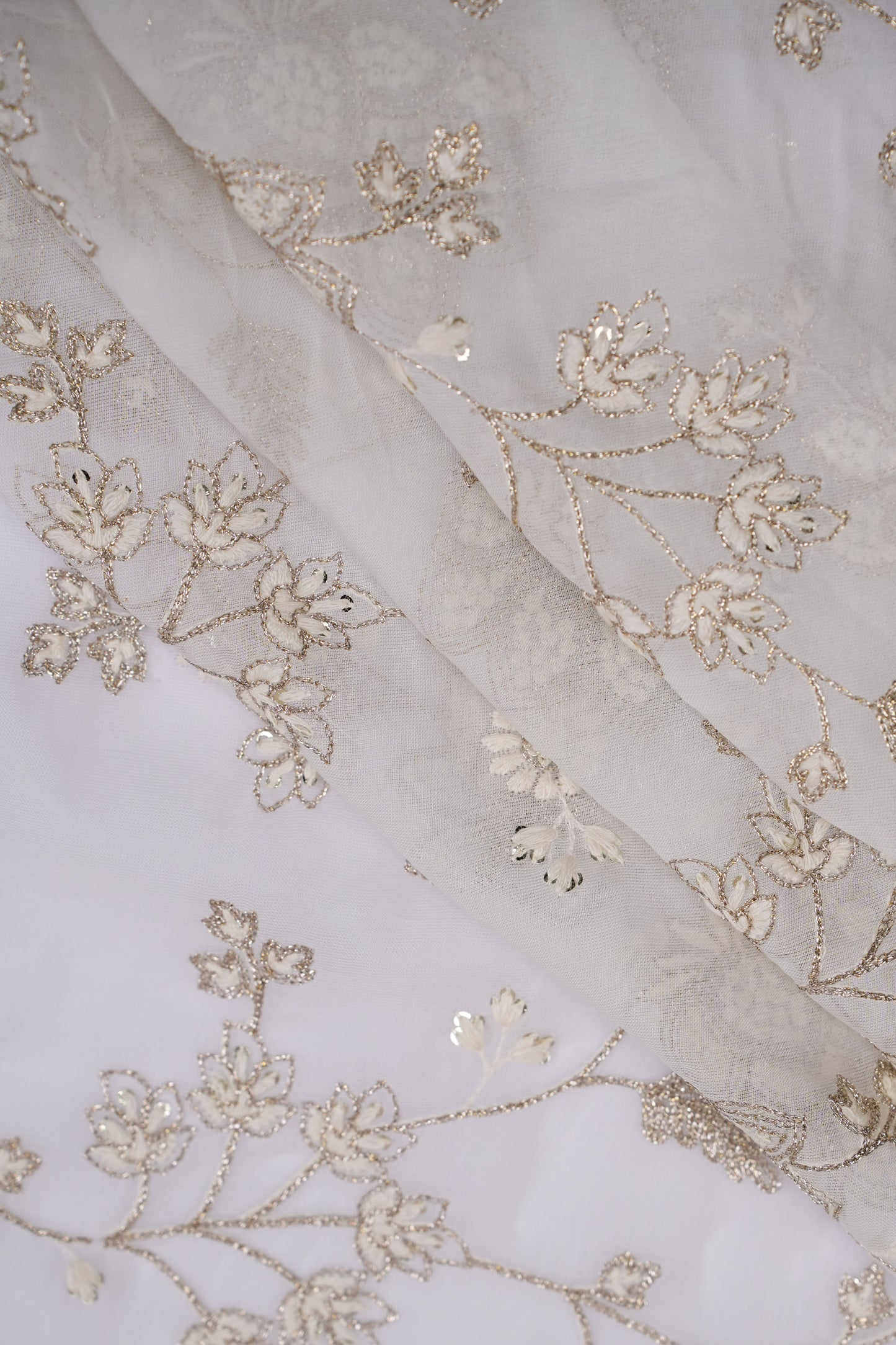 Pearl Lotus Harmony Pastel Floral Viscose Georgette