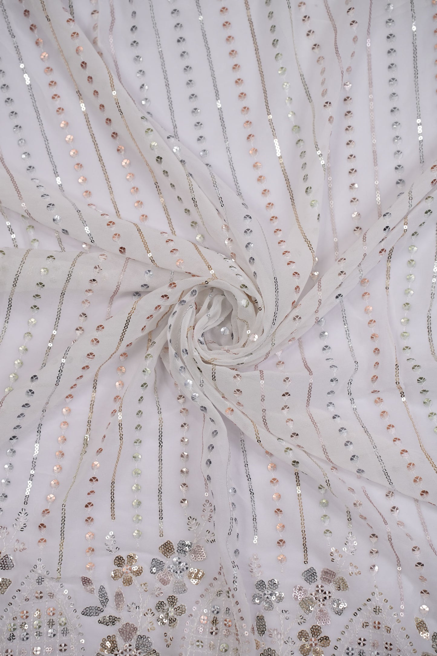Eternal Blossom Drapes Sequin Viscose Georgette Fabric