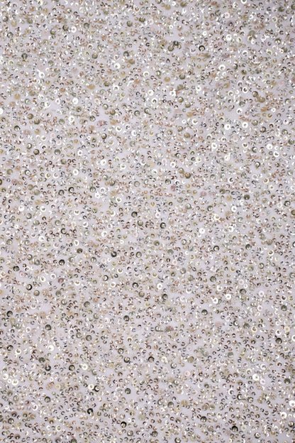 Midnight Spark Sequins Iridescent Viscose Georgette Fabric
