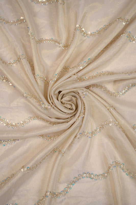 Waves of Elegance Iridescent Sequin Tissue Fabric