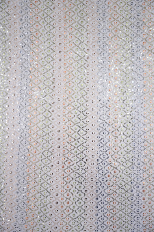 Starlight Geometry Sequin Viscose Georgette Fabric