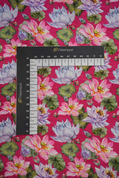 Fuchsia Lotus Crepe Silk Fabric