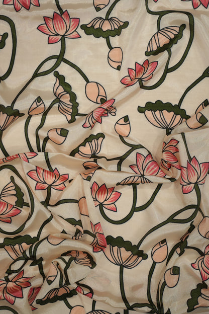 Sage Lotus Crepe Silk Fabric
