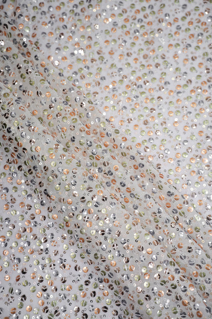 Celestial Spark Multitone Sequin Viscose Georgette Fabric