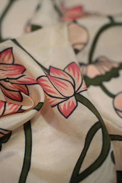 Sage Lotus Crepe Silk Fabric
