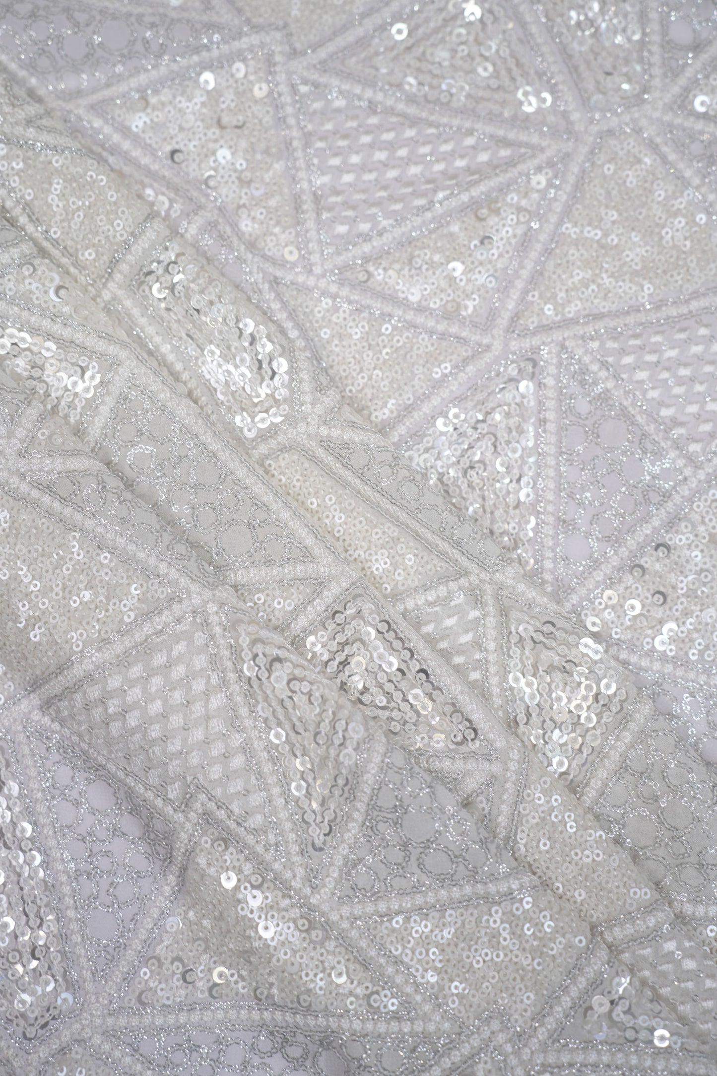 Starlit Prism Weave Embroidered Viscose Georgette Fabric