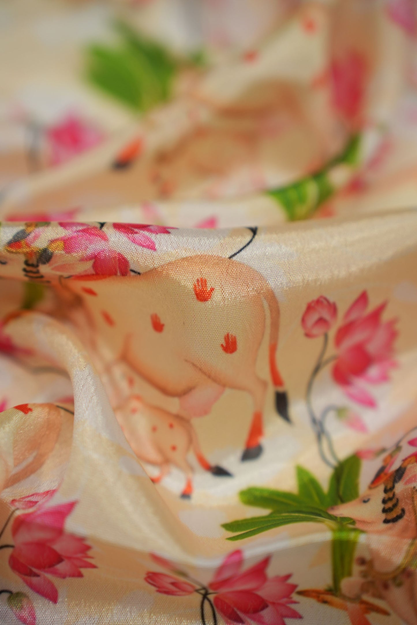 Serene Kamdhenu Lotus Crepe Silk Fabric