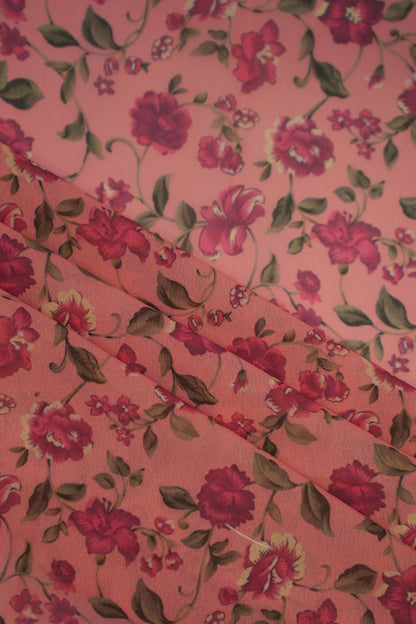Crimson Petal Blush Georgette