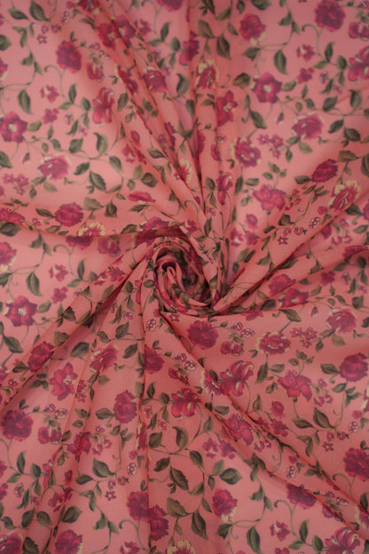 Crimson Petal Blush Georgette