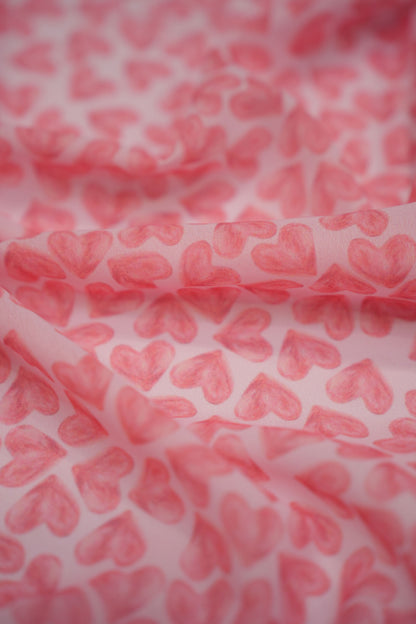 Blush Heartbeat Georgette Fabric