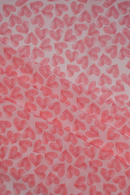 Blush Heartbeat Georgette Fabric